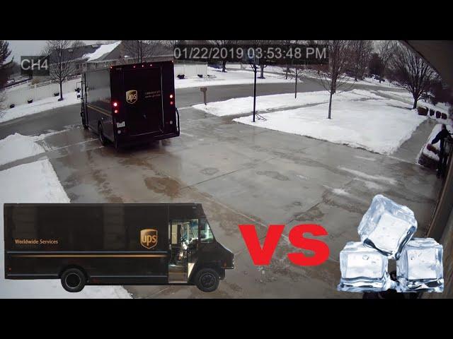 UPS Delivery Guy VS Icy Driveway (w/ Music)