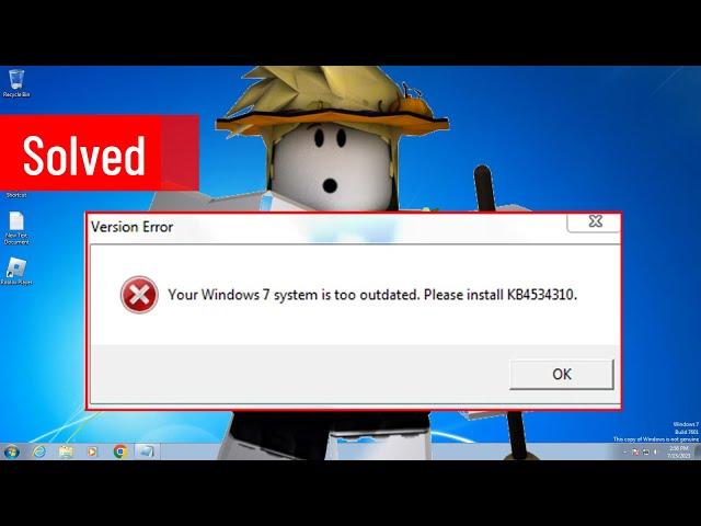 How to Fix Your Windows 7 System is Too Outdated Please Install Roblox (Roblox Kb4534310 Error)