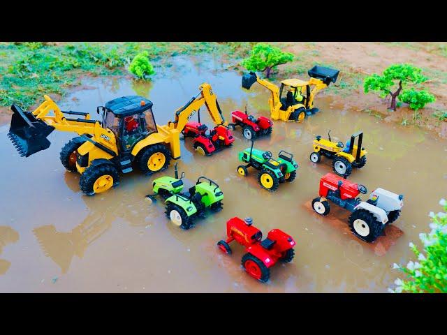 Jcb 5cx washing in river | mini tractor jcb | sonalika 60 rx | Mahindra arjun novo | gadi