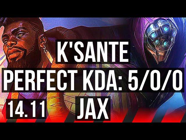 K'SANTE vs JAX (TOP) | 5/0/0, 600+ games | KR Challenger | 14.11