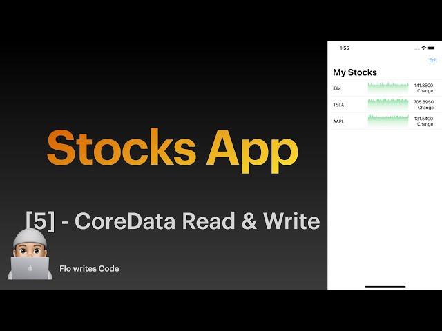 CoreData Read and Write | Stocks App [5] | Swift, SwiftUI