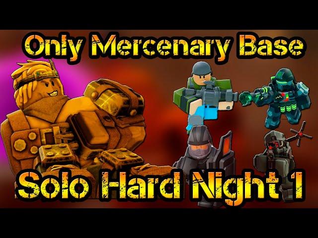 Only Mercenary Base in Hard Night 1 Hexscape Event Halloween Roblox Tower Defense Simulator