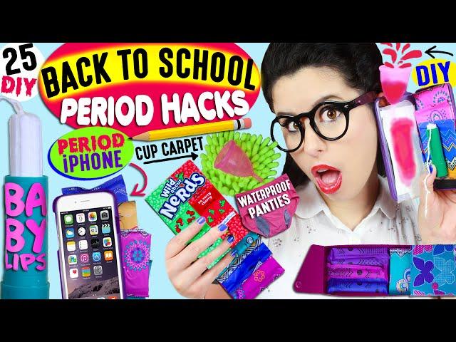 25 Period Life Hacks For Back To School: Period Phone Case, Tampon Baby Lips, DIY Menstrual Cup Rug!