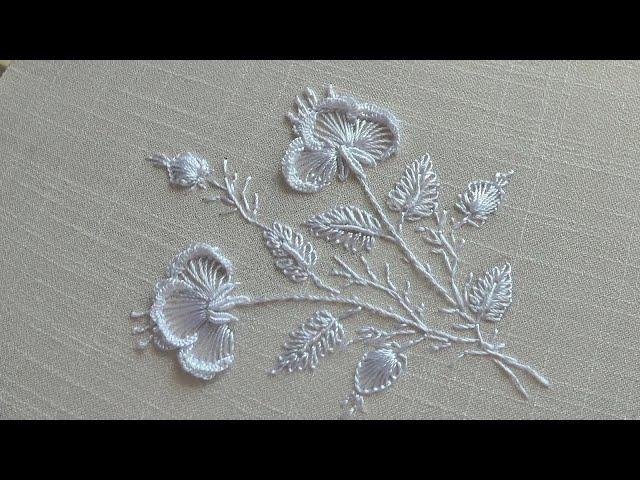 Amazing White Rose Easy White Embroidery