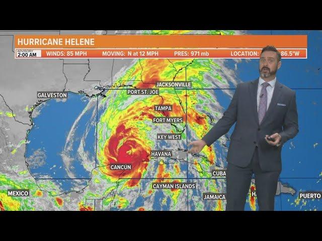 When will Hurricane Helene make landfall? Storm moves north toward Gulf Coast