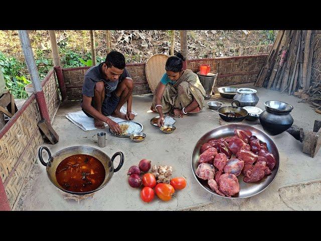 How Village Mother and Son Cook CHICKEN LIVER and GIZZARD Curry Using Their traditional method