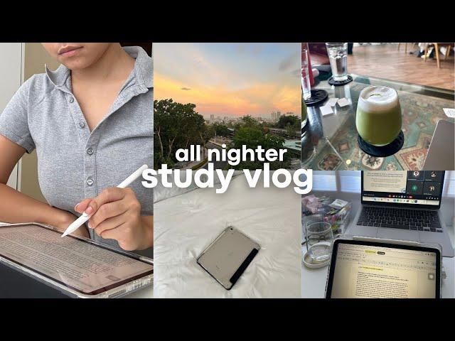 pre finals ALL NIGHTER study vlog ️ cramming my biology exam, trying to romanticize uni