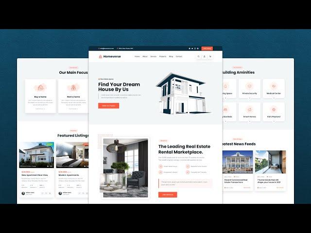 Make an Incredible real estate website using Html CSS JavaScript | Github deploy