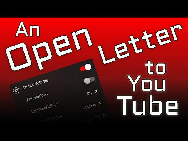 Open letter to YouTube on Stable Volume