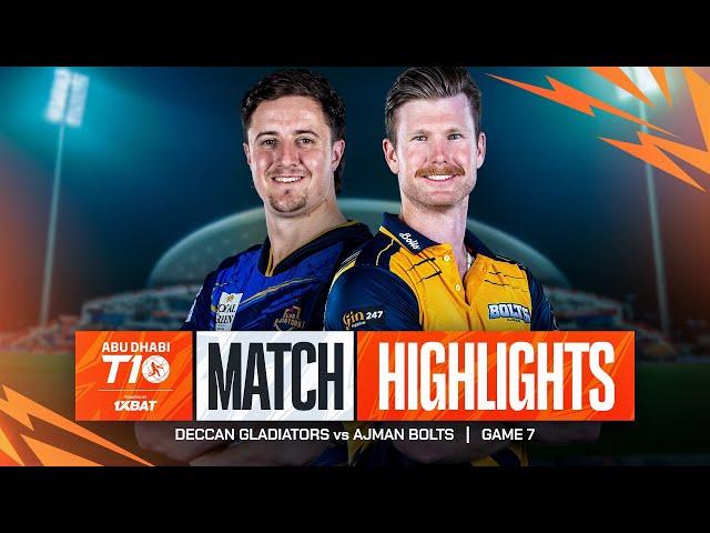 2024 Abu Dhabi T10 I Match 7 Highlights: Deccan Gladiators vs Ajman Bolts | Season 8