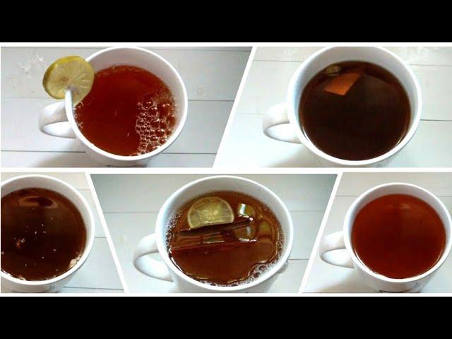 5 Types of Black Tea Recipes | Black Tea with and with out Tea Leaf | Tea Recipe | Beauty Cooking