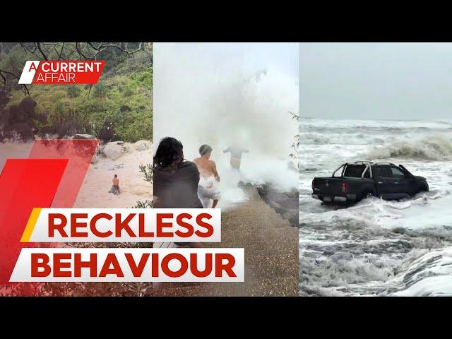 Thrill seekers slammed for risking safety ahead of perilous Cyclone Alfred | A Current Affair