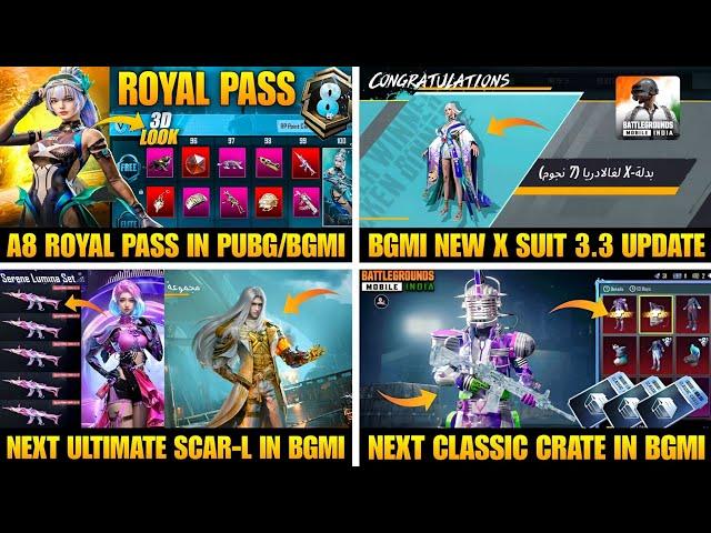  A8 Royal Pass Bgmi | Bgmi New X Suit | Next Ultimate Outfit | Next Classic Crate Bgmi | New Update