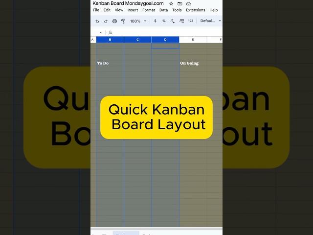 Quick Kanban Board Layout in Google Sheets! #googlesheets #kanbanboard #spreadsheet