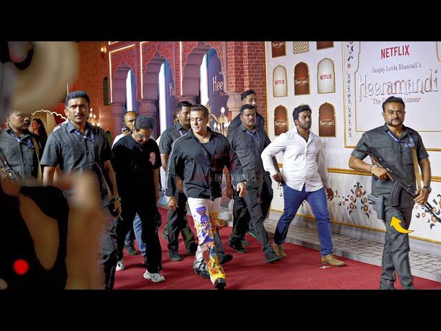 Salman Khan EXIT VIDEO Leaving with Team from Heeramandi Premiere