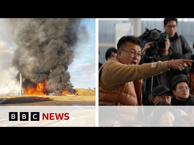 Anger as families wait for victims' remains after South Korea plane crash | BBC News