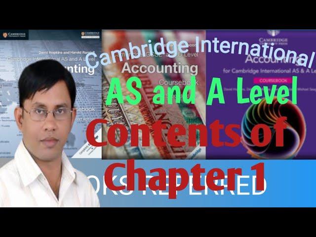 Brief overview - Chapter 1 - 9706 - AS and A Level Accounting