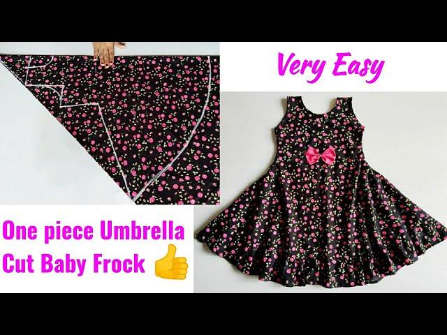 One Piece Umbrella Cut Baby Frock Cutting and Stitching very simple