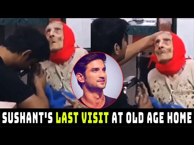 Sushant Singh Rajput Last Memories And Visit At Old Age Home | Getting Blessing By One Old Lady .