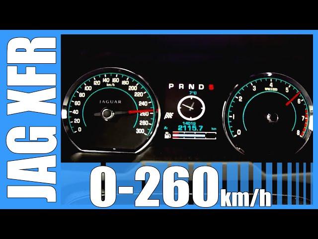 510 HP Jaguar XFR 5.0 V8 Supercharged 0-260 km/h FAST! Acceleration Test Autobahn