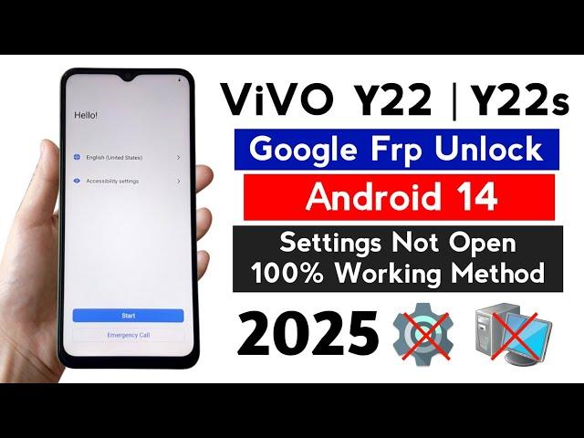 Vivo Y22 / Y22s Frp Bypass Settings Not Open ANDROID 14 Without Pc | New Security Update.