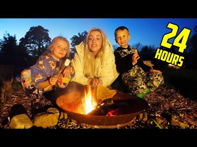 Gaby and Alex Family 24 Hours Overnight in Safari Tent Challenge Day 2