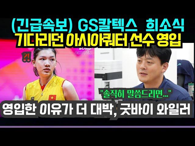 (여자배구) GS칼텍스  '희소식' 기다리던 아시아쿼터 선수 영입! 영입한 이유가 더 대박, 굿바이 와일러 (2024년 12월27일)