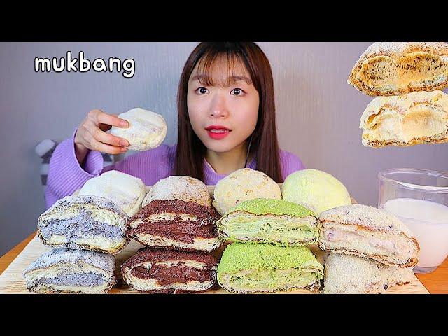 MUKBANG 겉은 쫄깃 속은 부드러운 8종류 크림 도너츠 디저트 먹방 8 KINDS OF CREAM DONUT Dessert asmr クリームドーナツ 大食い 咀嚼音