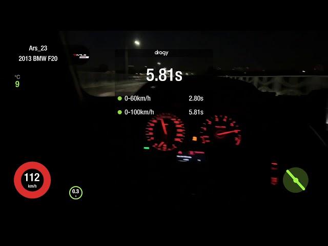 BMW F20 116i Stage 2 0 - 100 km/h