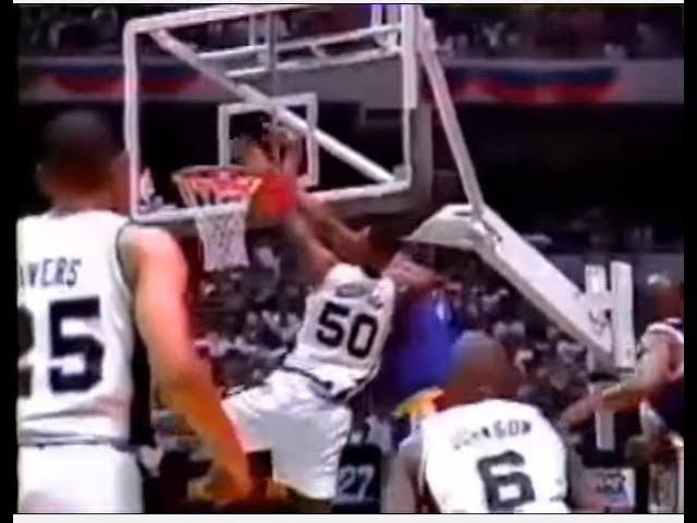 David Robinson Flagrantly Fouled by Elden Campbell