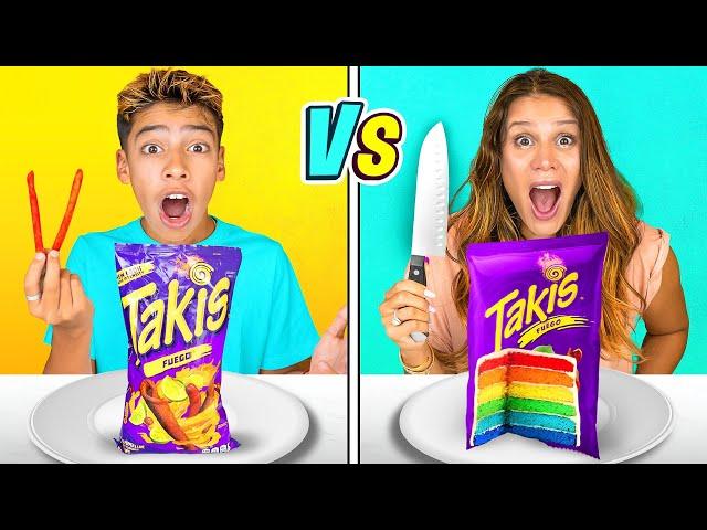 REAL Vs CAKE Challenge! **DELICIOUS**