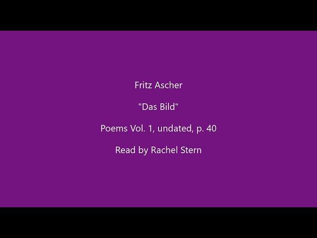 Fritz Ascher, "Das Bild" in German language