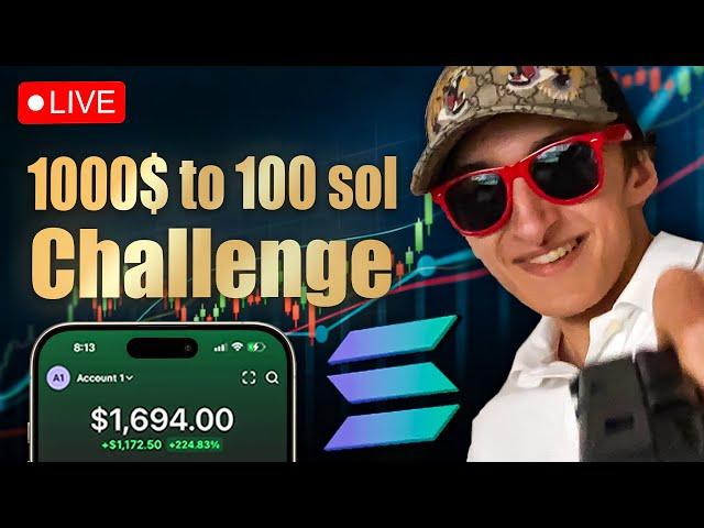 Turning 1000 Dollars into 100 Solana LIVE Trading Memecoins