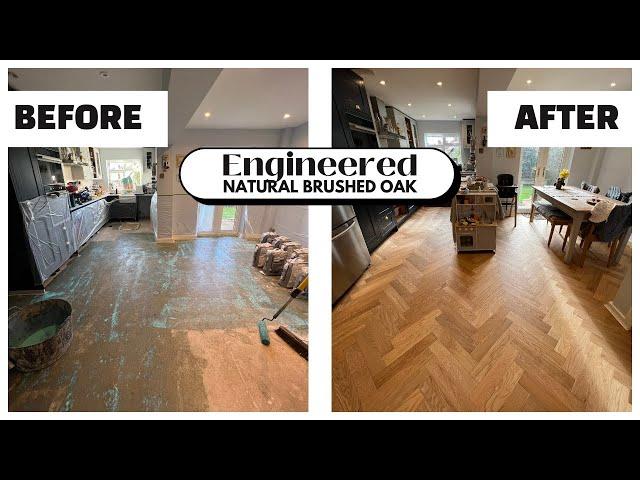 Full Installation - Natural Brushed Oak Engineered Flooring (with Levelling)