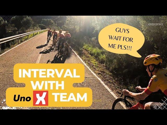 Amateur Cyclist caught up with UNO-X TEAM during HARD interval 