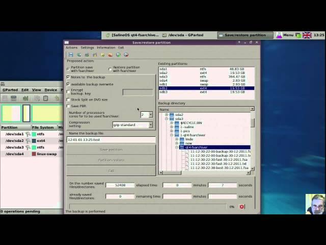 Backing up a partition with qt4-fsarchiver, a GUI to backup/restore Linux partitions