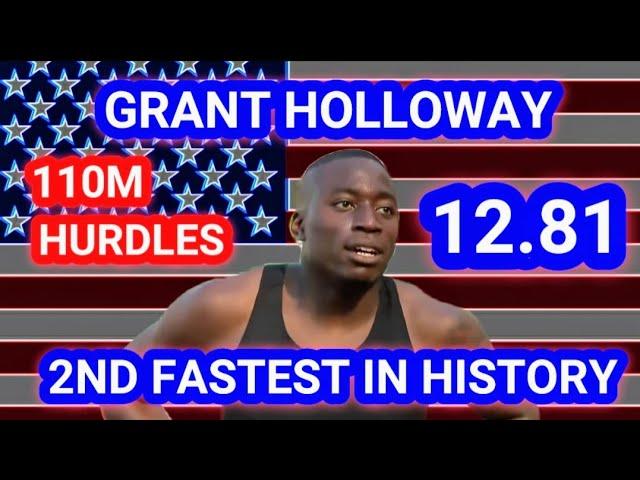 GRANT HOLLOWAY, 2ND FASTEST IN HISTORY, AT 110M HURDLES AT USA OLYMPIC TRIALS 2021 