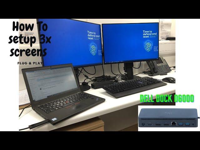 How to Setup Extra Monitors/Screens to a Laptop Using Dell Dock D6000. (Easiest Setup!)