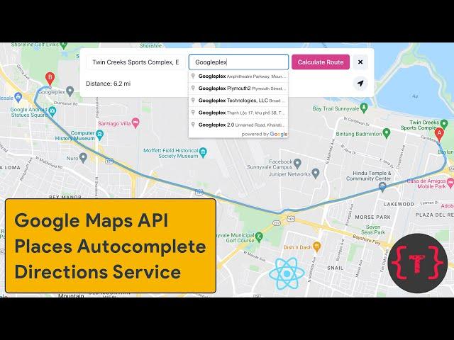 How to use Google Maps API with React including Directions and Places autocomplete