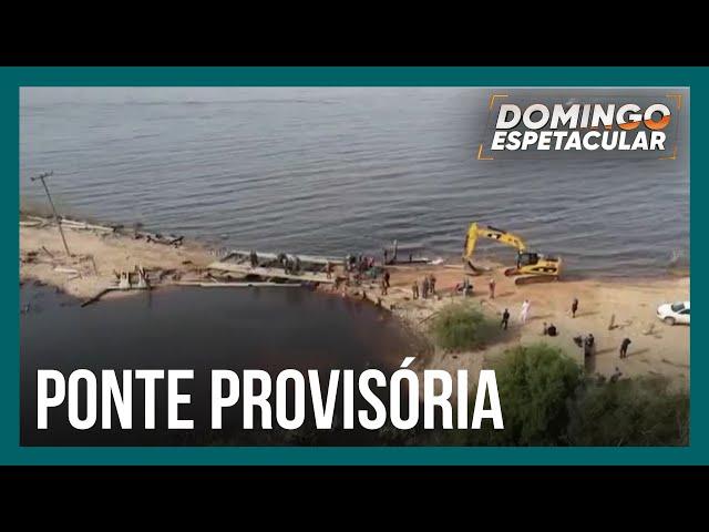 Comunidade de pescadores isolada pelas enchentes recebe ponte provisória no Rio Grande do Sul