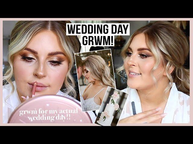 Wedding Makeup GRWM  get ready with me on my ACTUAL wedding day 