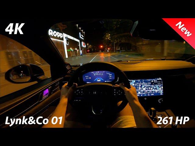 Lynk&Co 01 2024 Night POV Drive Review 4K (1.5 TD 261 HP, PHEV), Consumption, 0 - 100