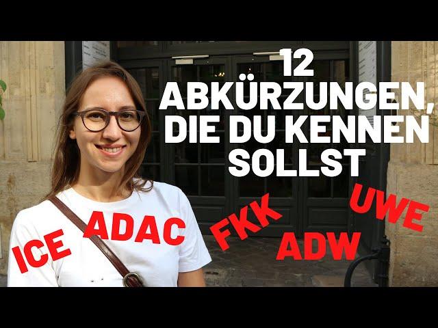 UMGANGSSPRACHE auf Deutsch: Abkürzungen