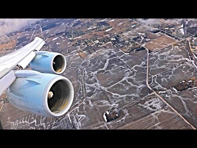 BEAUTIFUL BOEING 747! Approach & Landing at Chicago O'Hare, ORD