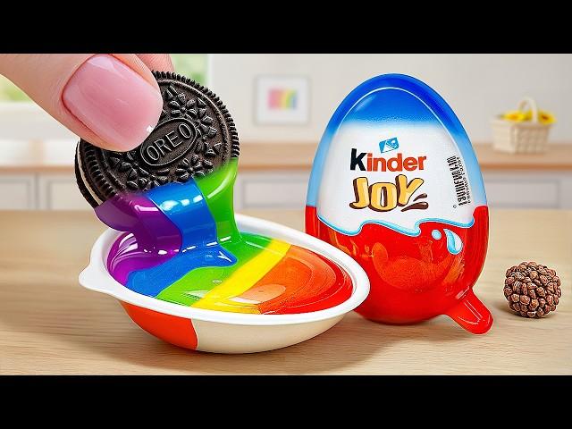 Kinder Joy Chocolate Cake Recipe Using OREO | Satisfying Rainbow Cake Decorating Hacks