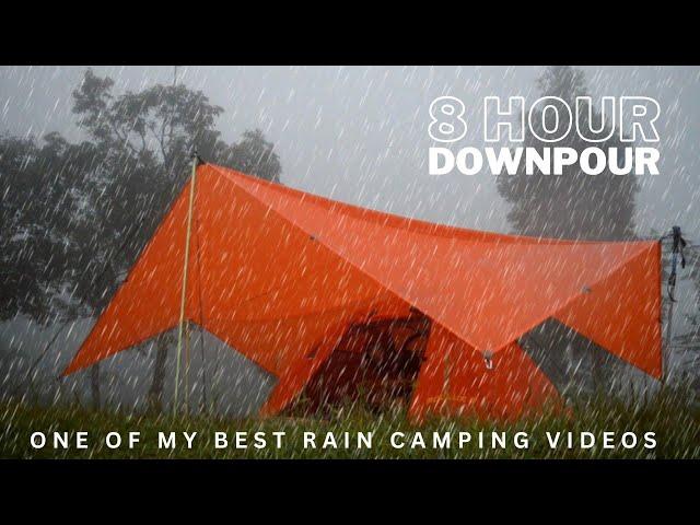 ️ MONSOON RAIN - Relaxing solo camping in LONG HEAVY RAIN (ASMR)