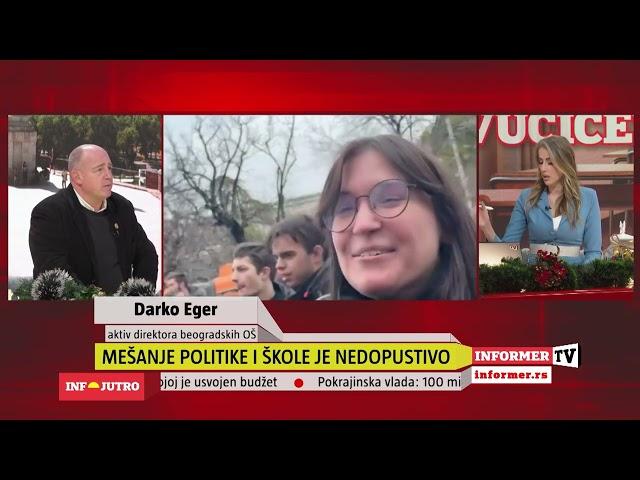 INFO JUTRO - Mešanje politike i škole je nedopustivo rešenje mora da se nađe