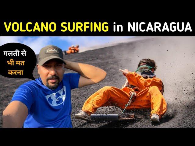 SURVIVING EXTREME VOLCANO BOARDING IN NICARAGUA  || Indian in Central America