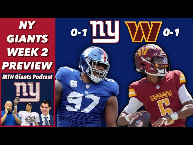 NY Giants Week 2 Preview @ Commanders + NFL Spread Picks