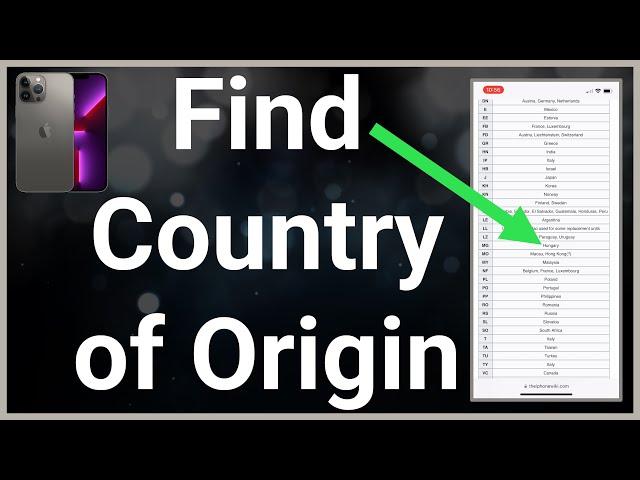 How To Find iPhone Country Of Origin